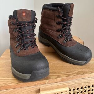 Lands' End Brown and Black Youth Waterproof Insulated Snow Boots Size 3